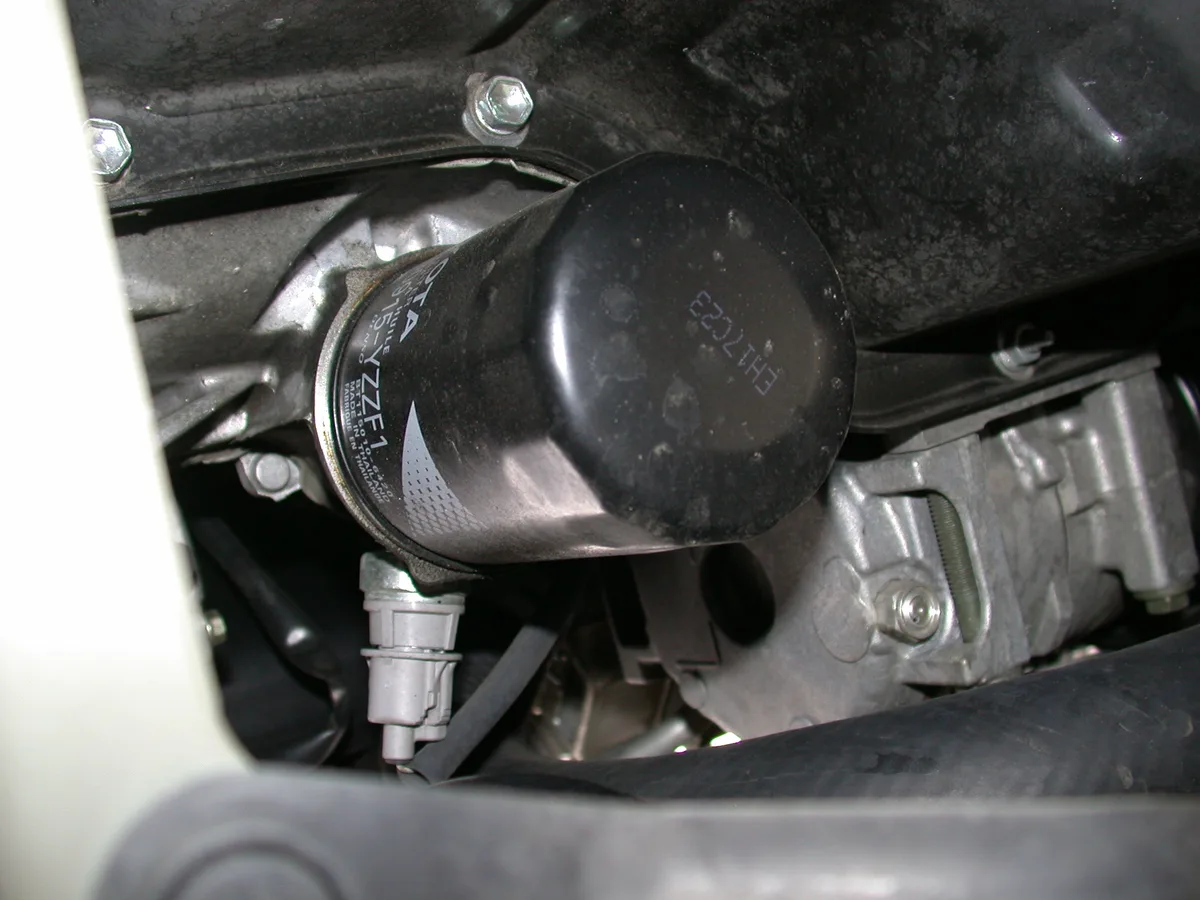 An automobile engine oil filter photographed as a category example.